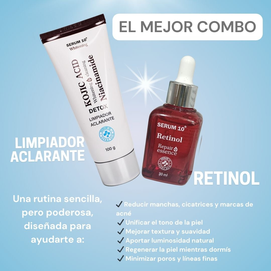 COMBO JABON ACLARANTE + SERUM RETINOL